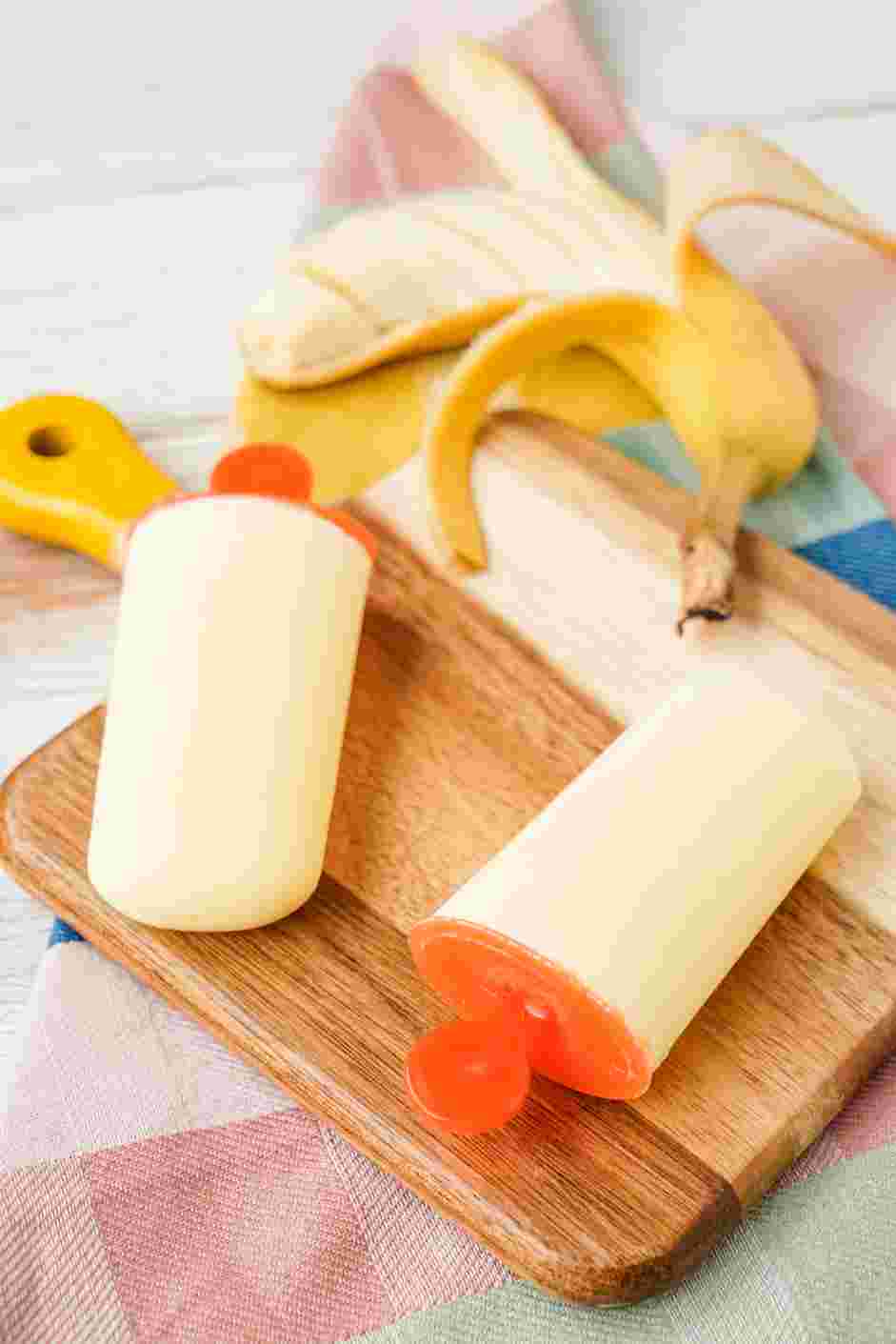 Banana Popsicles Recipe: Freeze until completely frozen, about 6-8 hours.