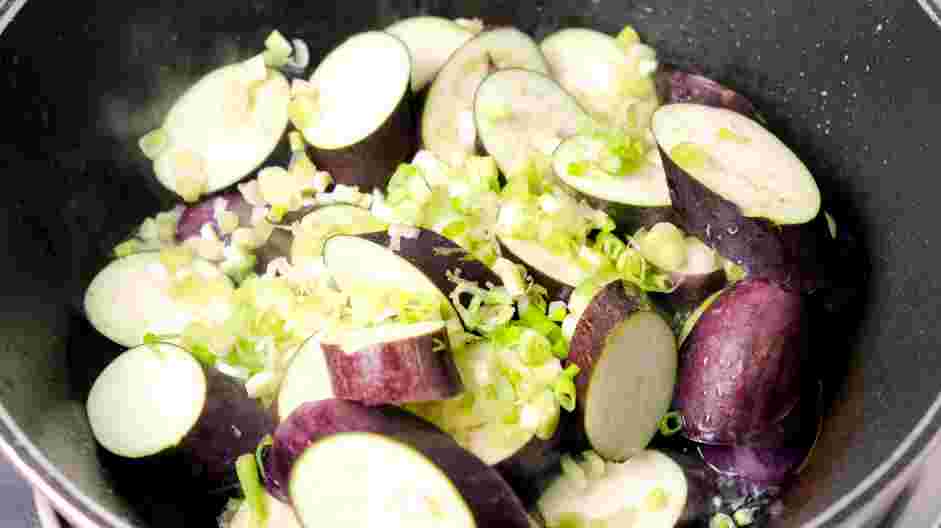 Chinese Eggplant Recipe: Saut&eacute; the Chinese eggplant.