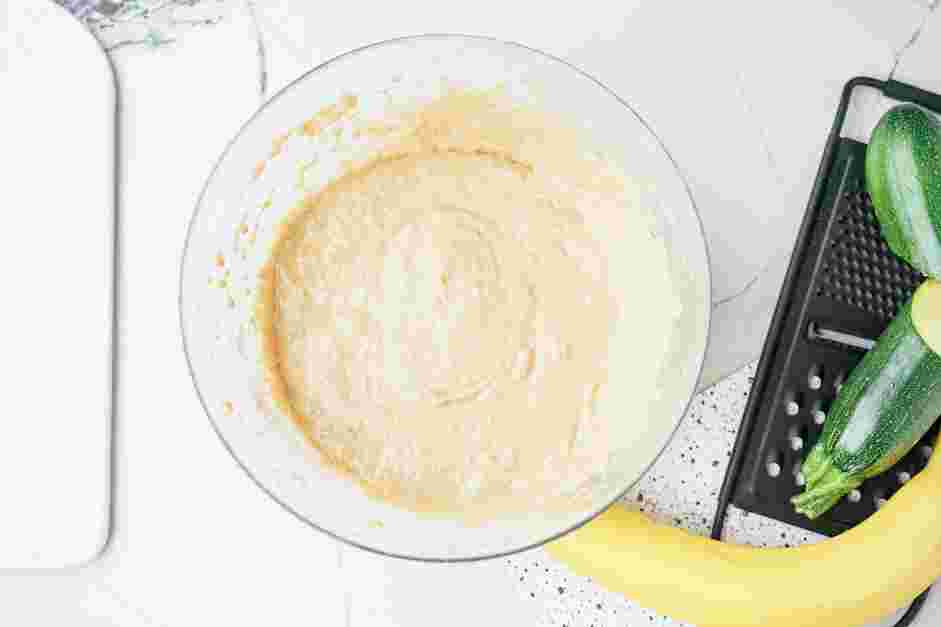 Banana Zucchini Bread Recipe: With the mixer on low, add the dry mixture just until combined.