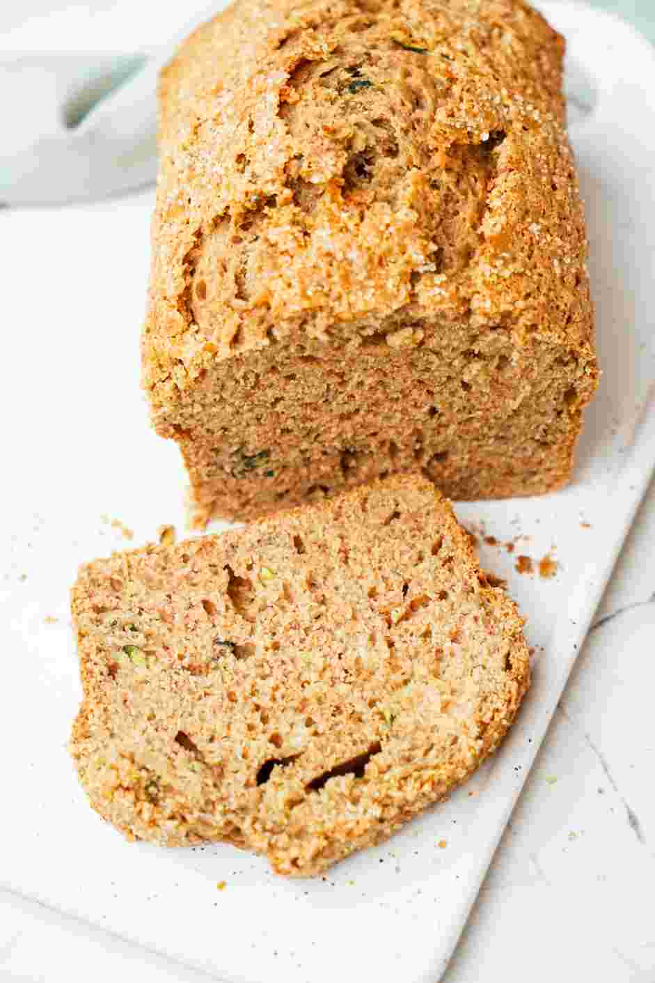 Banana Zucchini Bread Recipe: Slice and serve.