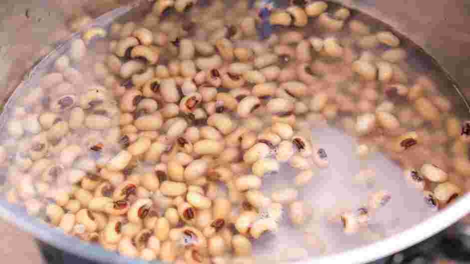 Black Eyed Pea Soup Recipe: On a stovetop, pour about six cups of water over the peas and let set overnight.