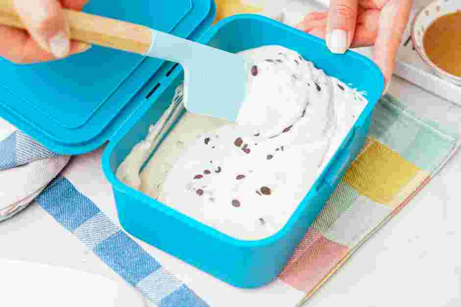 Cottage Cheese Ice Cream Recipe: Fold in the mini chocolate chips until evenly distributed.