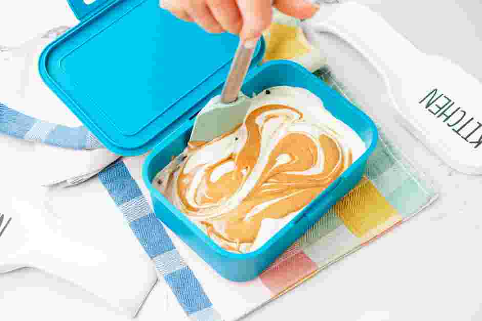 Cottage Cheese Ice Cream Recipe: Microwave two tablespoons of peanut butter for 30 seconds.