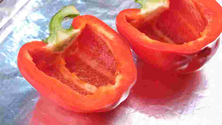 Keto Stuffed Bell Peppers Recipe: Prepare and cook the bell peppers.