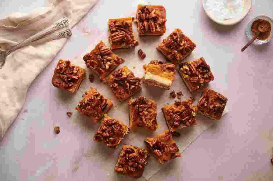 Pumpkin Cheesecake Bars Recipe: Remove the cheesecake from the oven and let it cool to room temperature.