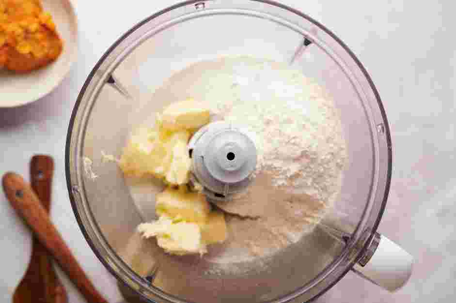 Sweet Potato Biscuits Recipe: In the bowl of a food processor, add the all-purpose flour, baking powder, sugar and kosher salt.