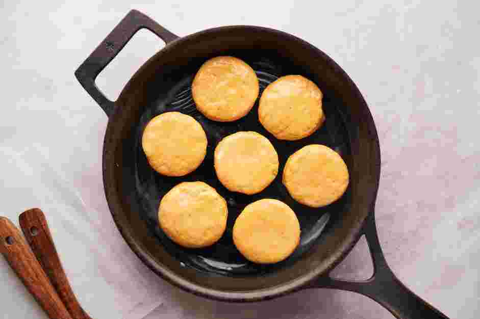 Sweet Potato Biscuits Recipe: Place the cut biscuits into the prepared cast iron skillet or sheet pan.