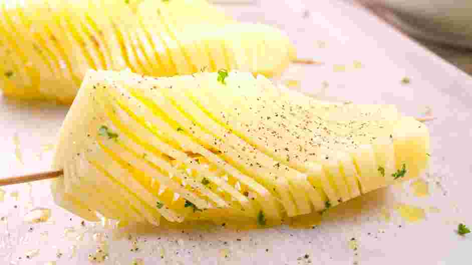 Accordion Potatoes Recipe: Place the accordion potatoes on the prepared baking sheet.