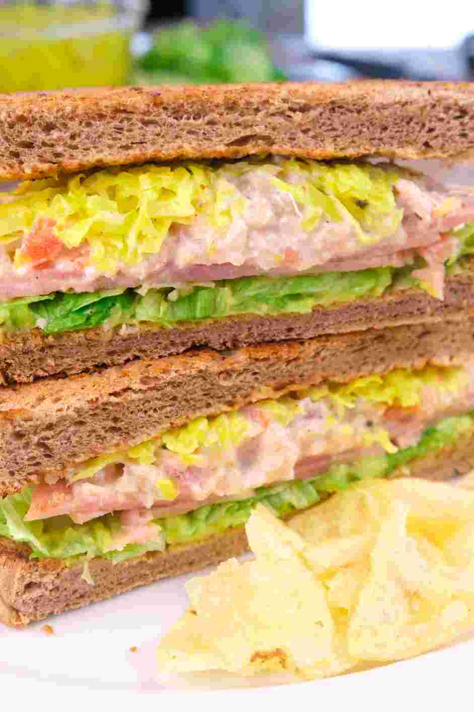 Salmon Sandwich Recipe: Cut and serve with your favorite chips, a warm bowl of soup or both.
