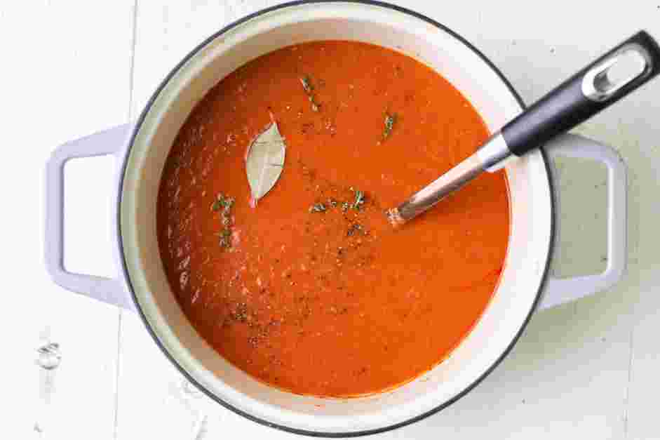 French Tomato Sauce Recipe: Add the tomatoes and stock.