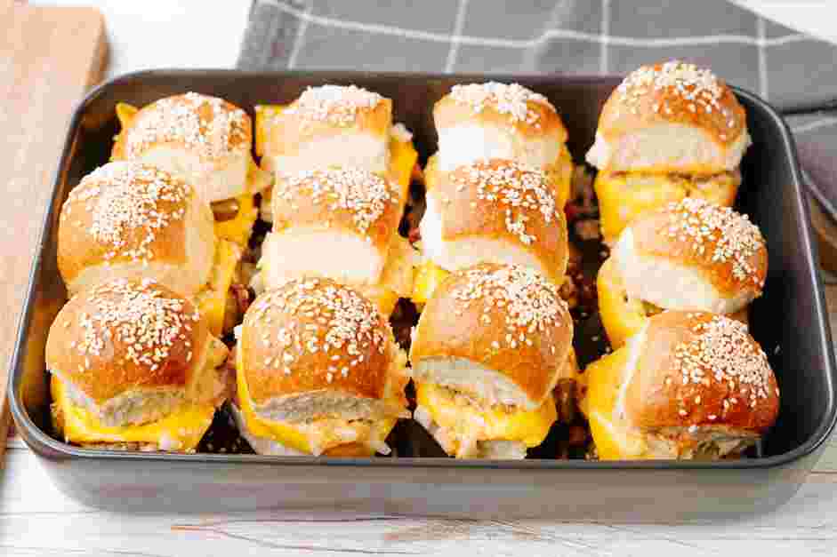 Cheeseburger Sliders Recipe: Remove the foil and bake for an additional 3-5 minutes or until the tops are golden brown.