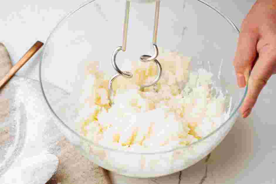 Potato Candy Recipe: In the bowl of a stand mixer fitted with the paddle attachment, place the cooled potato and add one cup of confectioners’ sugar.