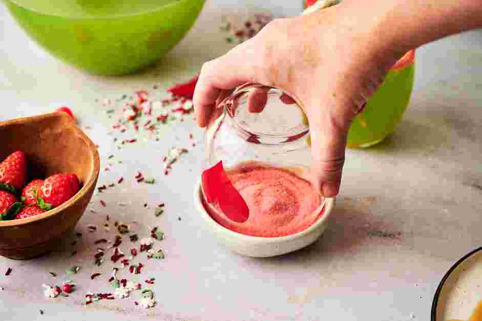 Grinch Punch Recipe: Just before serving, dip the rim of each glass in water or corn syrup.