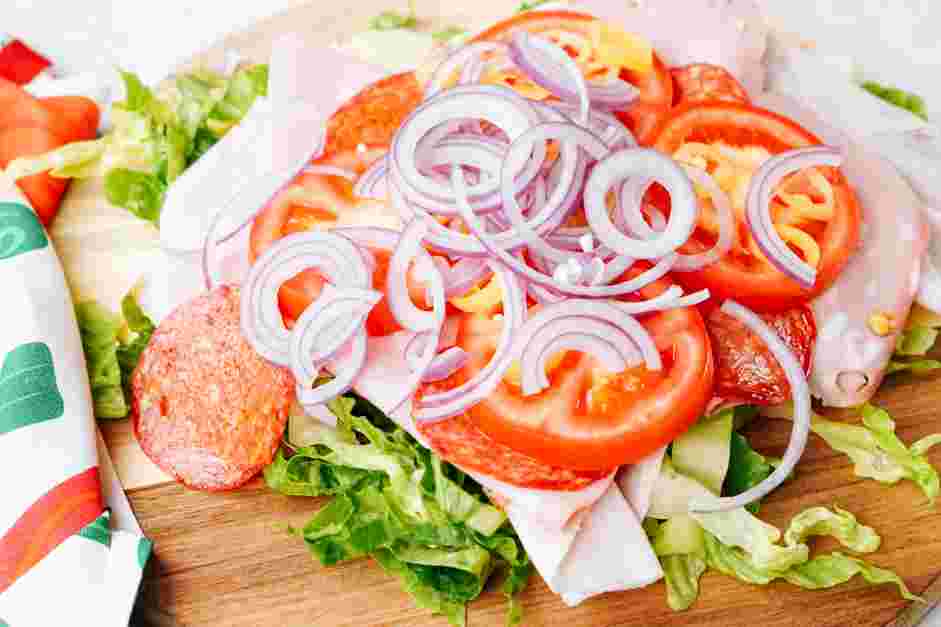 Chopped Italian Sandwich Recipe: Prepare the chopped Italian sandwich filling.