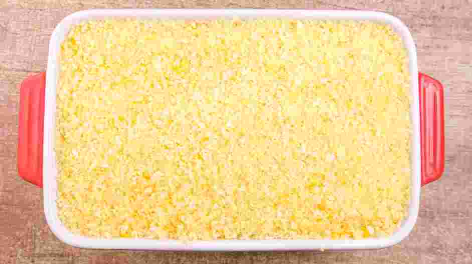 Cheesy Hashbrown Casserole Recipe: Transfer the hashbrown mixture to the prepared baking dish.