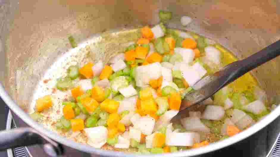 Chicken Gnocchi Soup Recipe: Add the remaining two tablespoons of unsalted butter and olive oil.