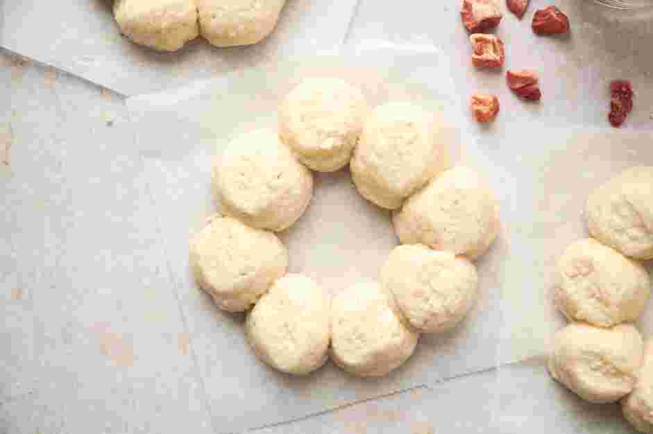 Mochi Donuts Recipe: Use a moistened finger to smooth the tops of each circle.