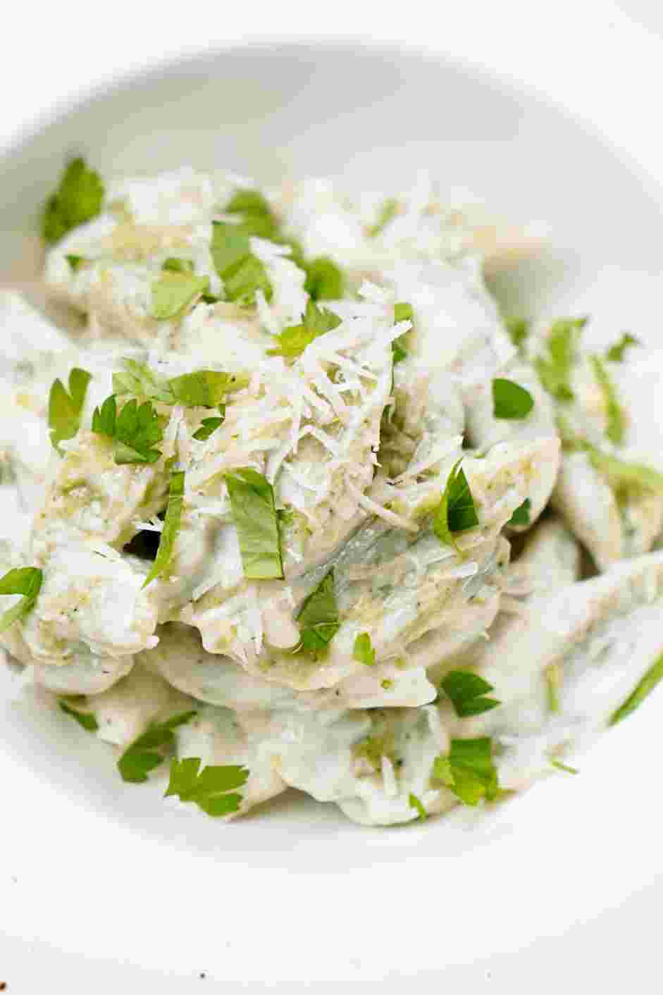 High Protein Broccoli Pasta Recipe: Garnish with a fresh grating of Parmesan and finely chopped parsley.