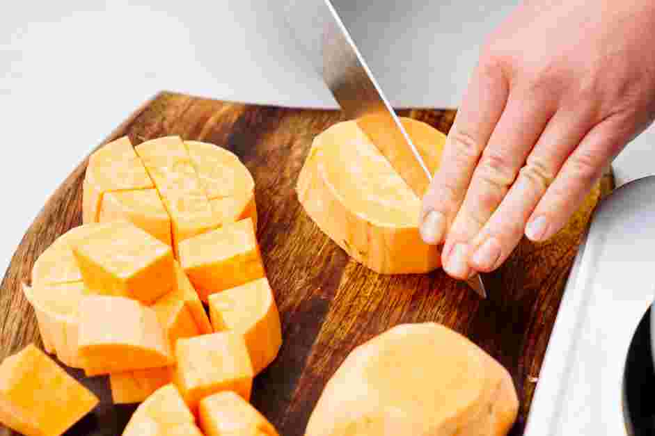 Sweet Potato Gnocchi with Mushroom and Pesto Sauce Recipe: Prepare the gnocchi.