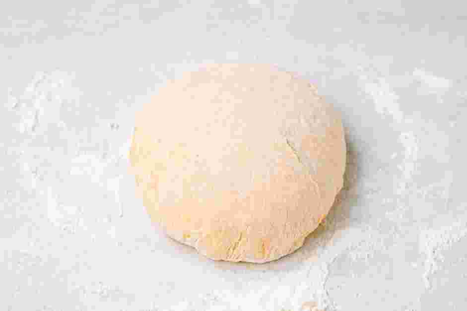 Sweet Potato Gnocchi with Mushroom and Pesto Sauce Recipe: Cover the potatoes with the flour to create a dough.
