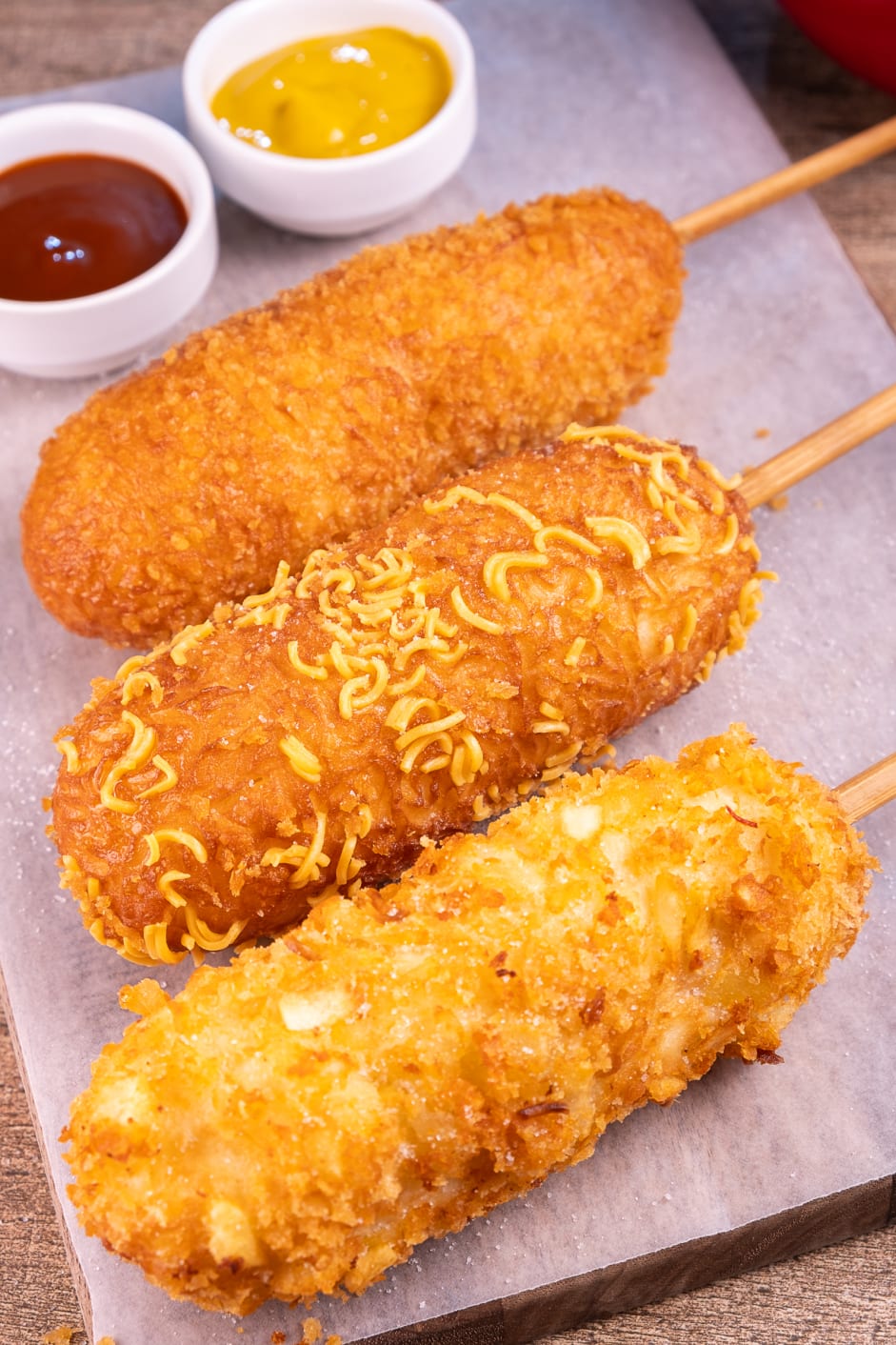 Korean Corn Dog Photos, Images and Pictures