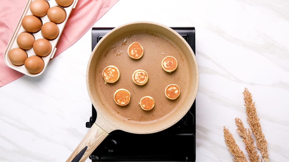 Miniature Frying Pan with Pancakes