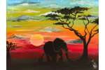 Colorful Sunset in Africa