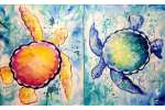 Colorful Tranquil Twin Turtles