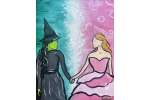 Two Cunning Witches in Pink and Green