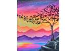 Neon Mountain Landscape