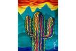 Glowing Neon Cactus Design