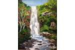 Peaceful Spring Waterfall Scene