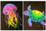 Glowing Marine Animal Painting
