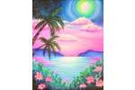Glowing Neon Ocean Scene