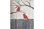 Cardinals on a Snowy Day