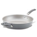 Rachael Ray Create Delicious 12.5-Inch Enameled Aluminum Deep Frying Pan with Helper Handle 4