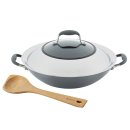 Anolon Advanced Home 14" Covered Wok with Wood Spoon - Moonstone