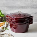 Staub 4-Pc Cast Iron Stackable Set Grenadine