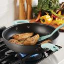Rachael Ray Create Delicious Hard Anodized 12.5-Inch Frying Pan with Helper Handle Light Blue