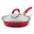 Rachael Ray Create Delicious 9.5-Inch Enameled Aluminum Covered Frying Pan Red