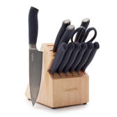 Anolon AlwaysSharp 8 Piece Japanese Steel Knife Block Set with Built-in Sharpener