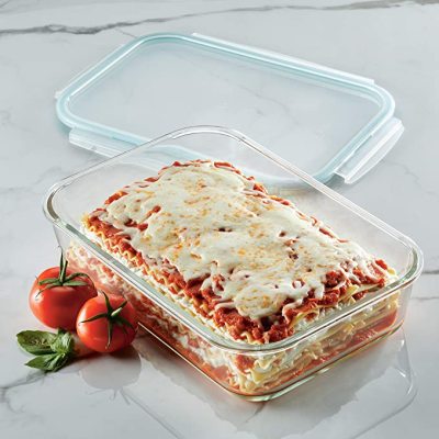 LOVECASA 4.5 Quart Deep Baking Dish with Lid, 9 x 13 Rectangular Ceramic  Casserole Dish with Lid, Nonstick Baking Pans for Lasagna, Leftovers,  Baking