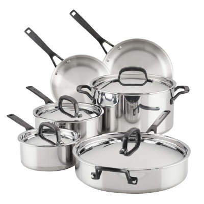 KitchenAid 5-Ply Clad Stainless Steel 10-Piece Cookware Set