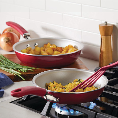 Rachael Ray Create Delicious Skillet, Deep, Enameled Aluminum, 12.5 Inch