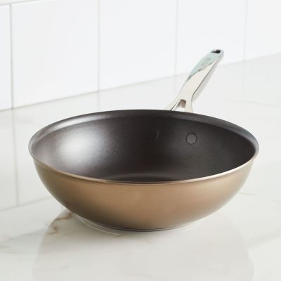 Staub Cast Iron - Woks/ Perfect Pans 12-Inch, Pan, White Truffle