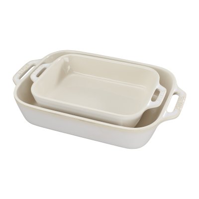 Staub Rectangular 2-Pc Baking Dish Set - Rustic Ivory