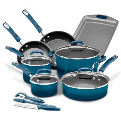 Rachael Ray Classic Brights 14-Piece Cookware Set