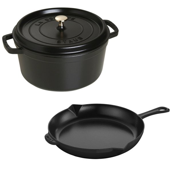 Staub Cast Iron Cocotte and Fry Pan Set