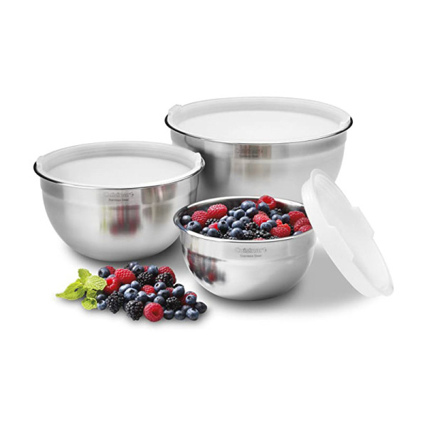 Cuisinart® Stainless Steel Mixing Bowls with Lids - Set of 3 2