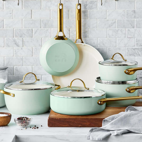 Greenpan 10-Piece Venice 5-in Ceramic Cookware Set with Lid in the